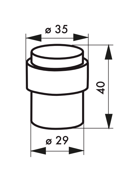 Butoir de porte, corps inox, bague caoutchouc, inox - THIRARD Butoir à poser