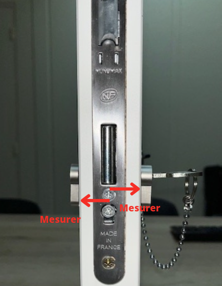 Schéma mesure de porte pour cylindre de clé